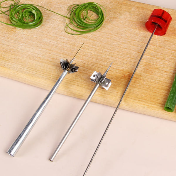 Plum Blossom Lök Shredder Rostfritt stål Scallion Slicer Grönsaksskärare Strimla DIY Slicer Köksskärning Gadget 1PCS