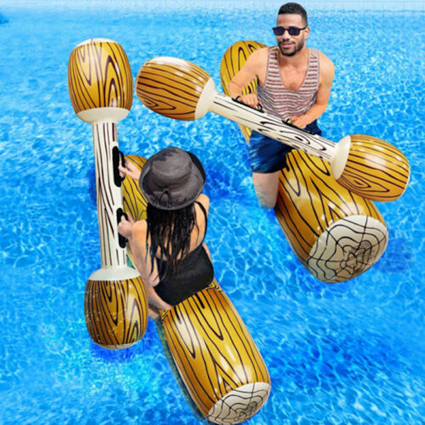 Battle Log Rafts Uppblåsbara Pool Float Row Leksaker Utomhusspel Pool Float Vattenleksaker För Sommar Pool Party Vattensport Ny