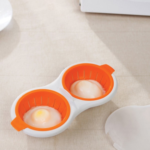 Double Egg Poacher Bärbar äggångare för mikrovågsugn köksredskap 1PC