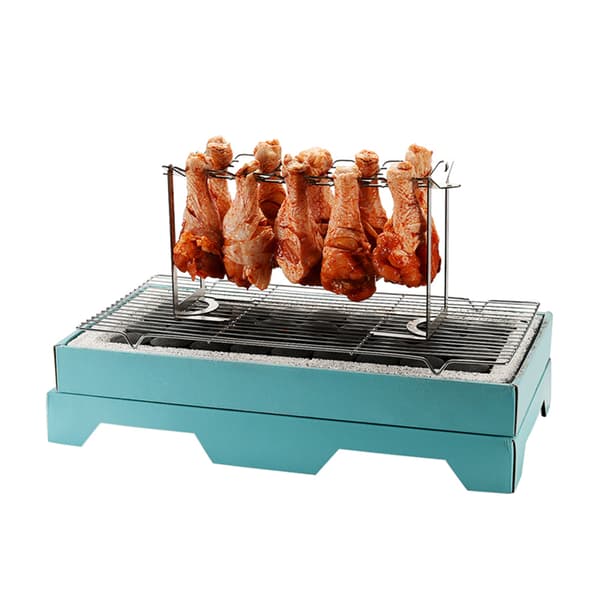 Kycklingben och vingställ i rostfritt stål Grill för rökare utomhusmatlagning Small