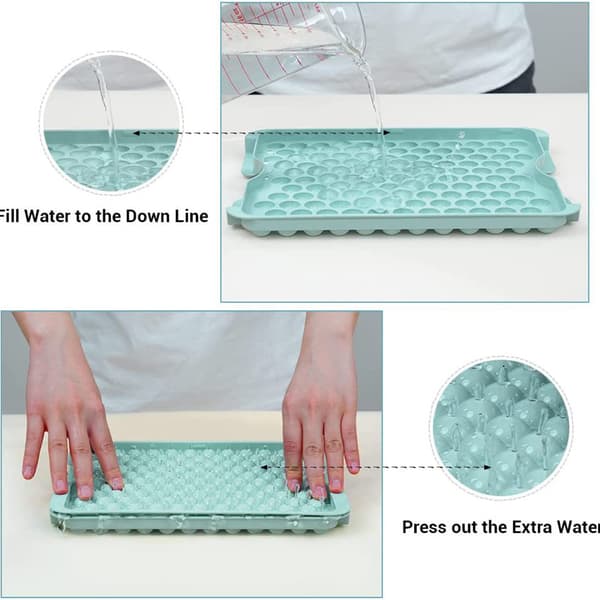 Stor kapacitet Mini Ice Ball Form Set Återanvändbara Kylskåp Iskuber Box DIY Ice Drinking Tool a