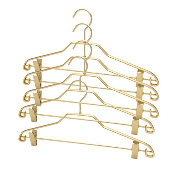 Hushållssömlös bred axelhängare Stabil Kraftfull hängkrok för kläder för vardagsrum Hem Hanger Green Gold 5 PCS