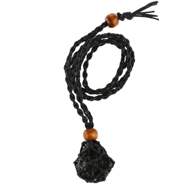 Kvartskristall stenhalsband med stickad sladd indianer amuletter hänge smycken present till kvinnor män F