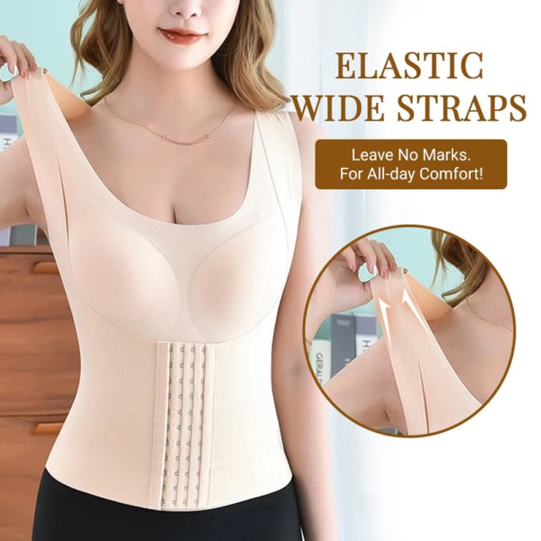 Kvinnor Andas Shapewear 4 i 1 främre spänne bröststöd bröststöd väst Skin Color L