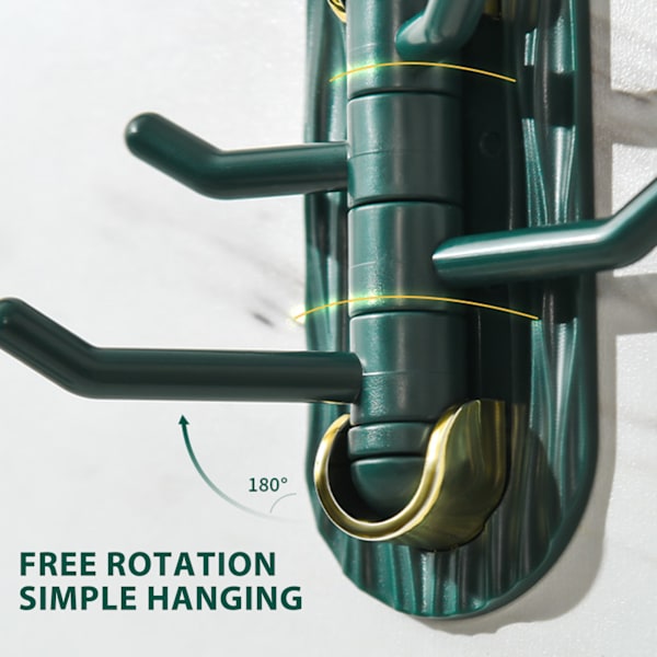 2st Roterande krokvägg Självhäftande krok Plast Ingen borrhatt Handduksnyckelkrok Dark Green 1 Box Of 2