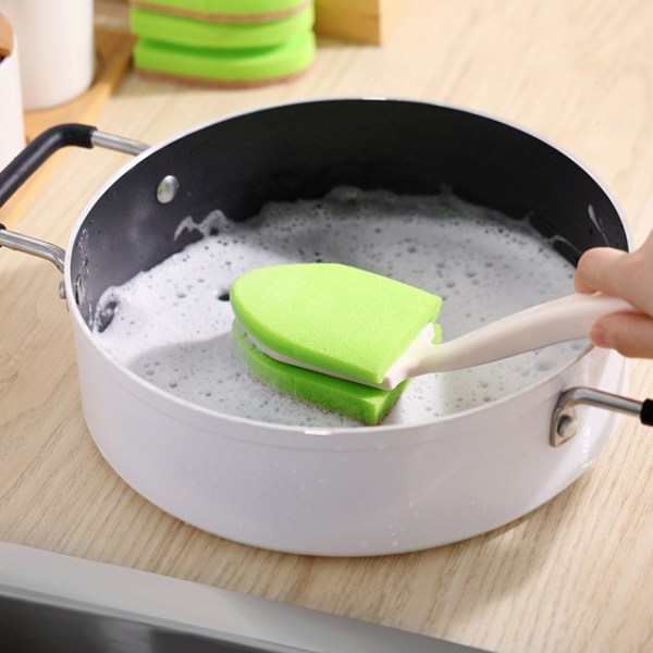 Sisal Sponge Pot Borste Långt skaft kopp Flaska Scrubber Rengöring Köksförråd Green Sisal Sponge Pot Brush