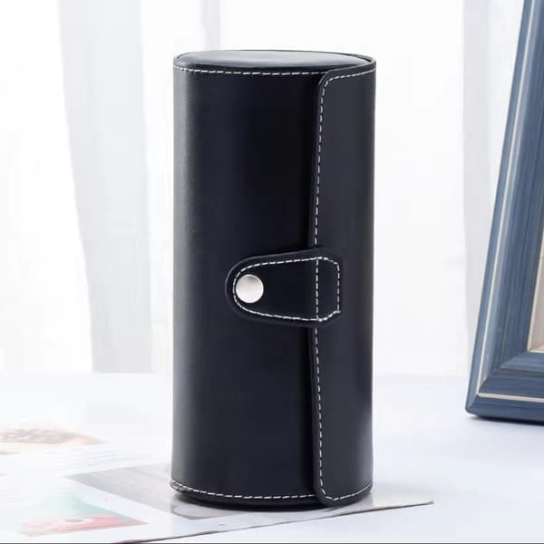 Multifunktionell Watch Roll Box Case Mode Portable Watch Roll Box Watch Roll Organizer för män Black