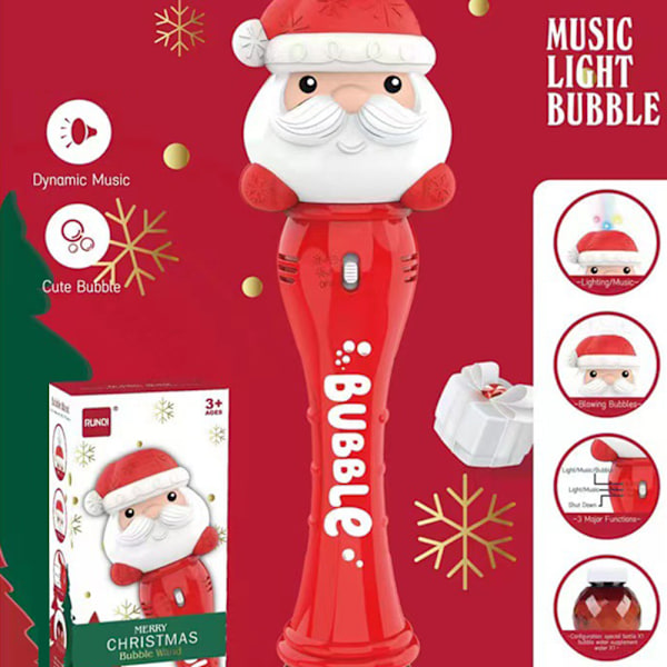 Christmas Santa Bubble Wands Leksaker för barn Bärbar stor kapacitet bubbelblåsare för pojke flicka barn Bx146
