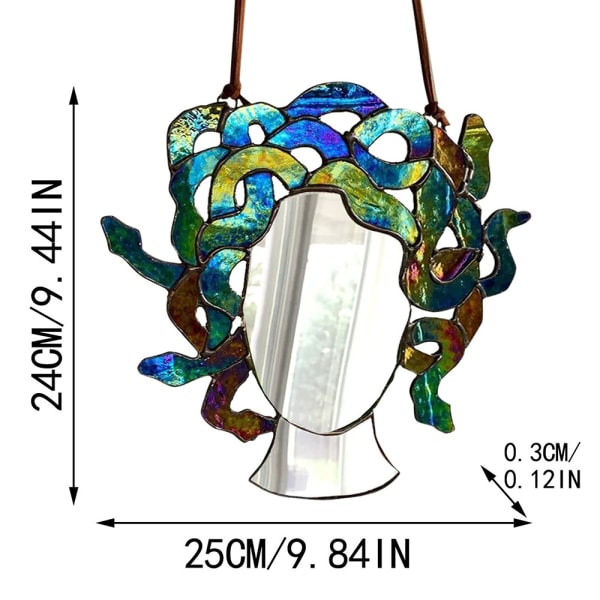 Hängande spegel i målat glas Kreativ väggmonterad spegelhänge för hemmet Colorful