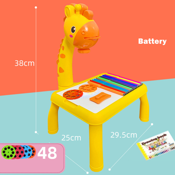Barn Ritning Projektor Raderbar Ritplatta med 72 Mönster Pedagogisk Leksaker