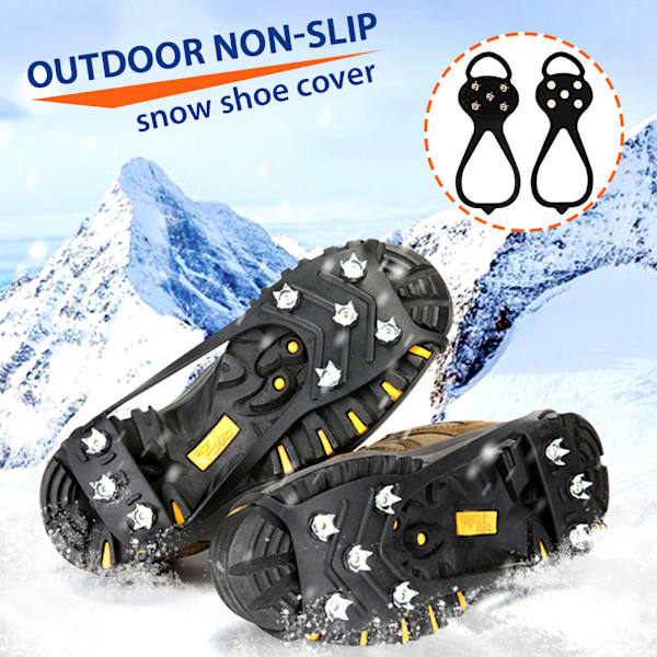 5/8/10 Tänder Spikar Stegjärn, Isklossar, Halkskydd Skogrepp Dragklotsar för Att Gå På Snö och Is, Vandring, Klättrande, Bergsbestigning 10 Spikes M (skor på 34-40)