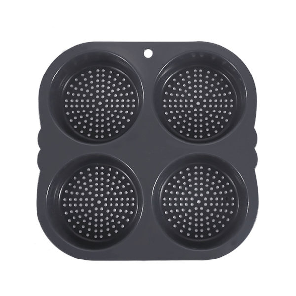 4/6 Grid Silikon Hamburger Bull Pan Non-Stick Bread Loaf Pan Mould för DIY-burgare 4 Holes