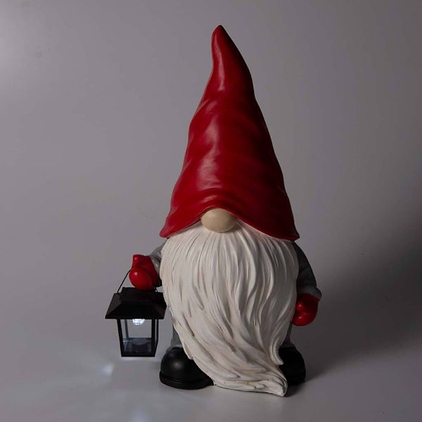 Välkommen hem Gnome Skulptur med soldriven lykta harts inomhus utomhus dekorativ prydnad juldekor A