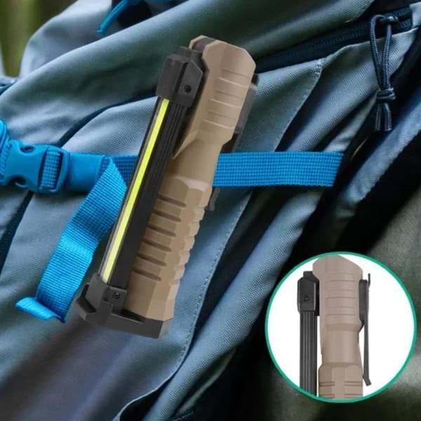 Multifunksjonelle sammenleggbare arbeidslamper med magnetisk base, håndfri mekanikerlampe Khaki