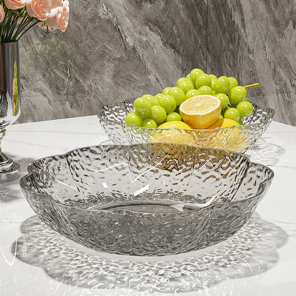 Fruktsnacks Serveringsbrett Matkvalitet Stort Serveringsfat Transparent Fruktskål for Skrivebord D