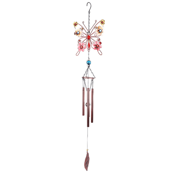 Konst Wind Chimes Metalltråd Buttlefly hängande prydnad Hem Vind Bell Chime Välsignelse hänge för utomhusbruk 9014 Wind Chime Tube