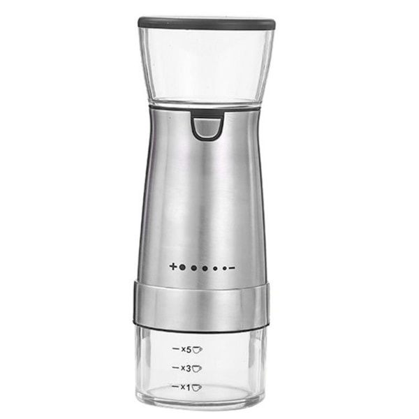 Elektrisk kaffekvarn Bärbar USB laddningsmaskin för kaffebönor med multi Silver