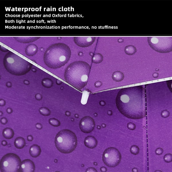 2-lagers paraplyhatt Bärbar andningsbar paraplyhatt Fällbar regnskydd 95cm Raindrop Purple