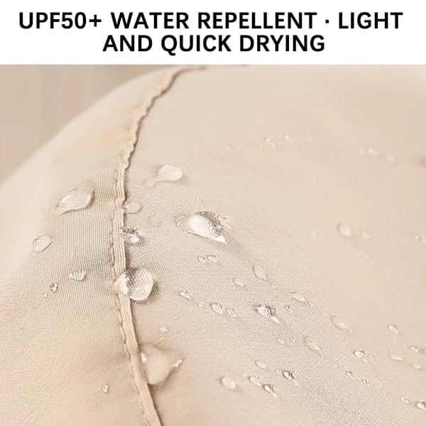 Sommer Bredskygget Solhat til Kvinder Udendørs Stor UV Beskyttelse Shawl Hat med Ansigt Hals Dæk Flap Strandhat Kaki