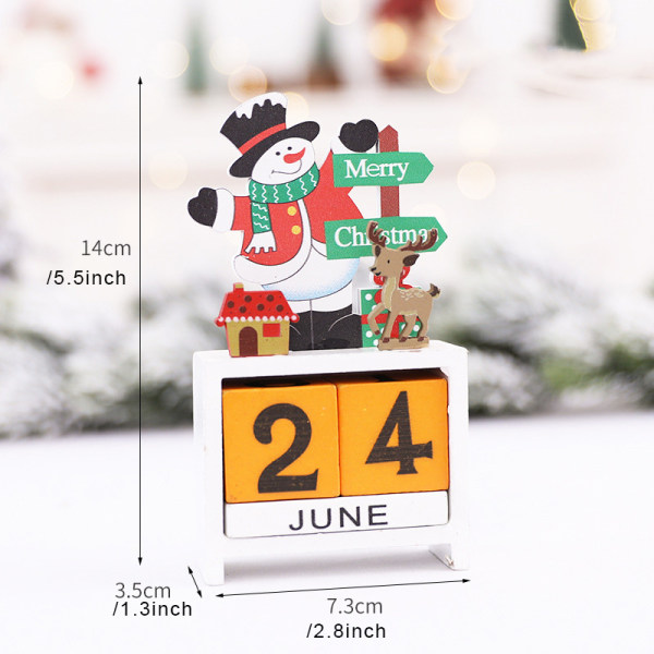 Juldekoration Kreativ Trä Gör-det-själv Äldre Kalenderdekoration Kontor Skrivbordsdekoration Barn Julklapp Snowman