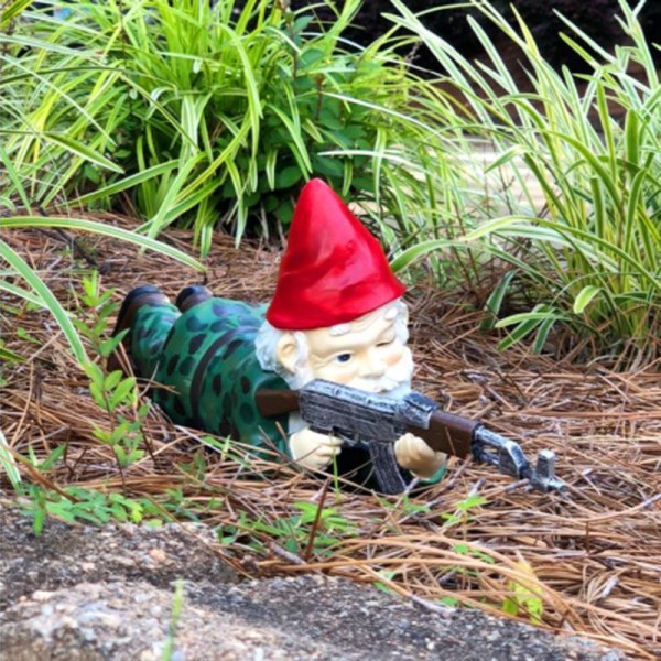 Army Garden Dwarf Julträdgårdsstaty Gräsmattdekoration Använd hartshantverk för juldekoration inomhus eller utomhus 15cm C