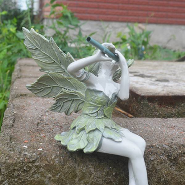 Kreativa Piper Fairy Staty handmålade harts hantverk utomhus landskap prydnad Piper Zephyr