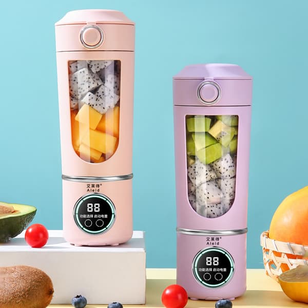 700ml Fruktjuicerkopp 12 Blader Hode Multi Hastighet Justerbar USB-Lading Husholdnings Knust Is Juicerkopp White