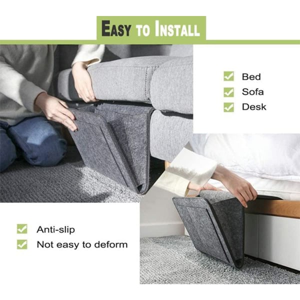 Filt Caddie Hängande Sängen Förvaring Organisera för Sovrum Soffa Skrivbord Gray