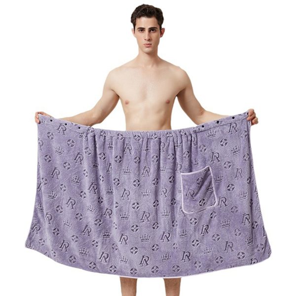 2 st print badkjolar justerbar inte lätt krympande badhandduk för pool Purple