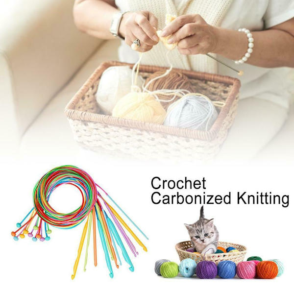 12 st/ set set 2 nålar för DIY stickning vävgarn hantverksvävstol White