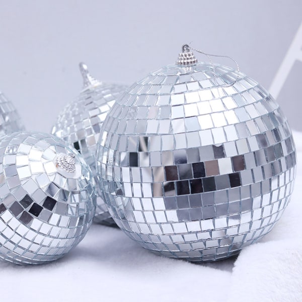 2/3/4 cm Silver Mirror Discos Ball Shining Lasers Glaskulor Hem Julfest Dekor 12pcs