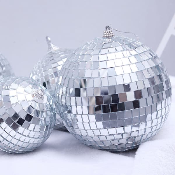 2/3/4 cm Silver Mirror Discos Ball Shining Lasers Glaskulor Hem Julfest Dekor 4cm