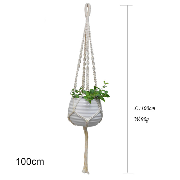 Macrame Växthängare Inomhus Utomhus hängande växthållare Hängande planteringsställ Blomkrukor för dekorationer Set