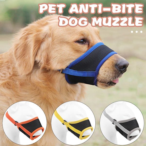 Anti-bite Mesh Nosparti För Hund Justerbart Andas Hund Cover För Utomhus Grey M