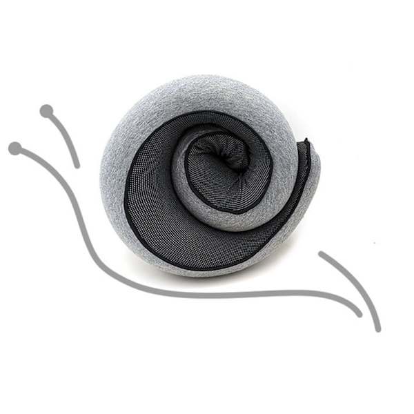 U-formad kudde med dubbla sidoögonmask Bekväm sömn-cervikal kudde för tupplur Sova Light Grey