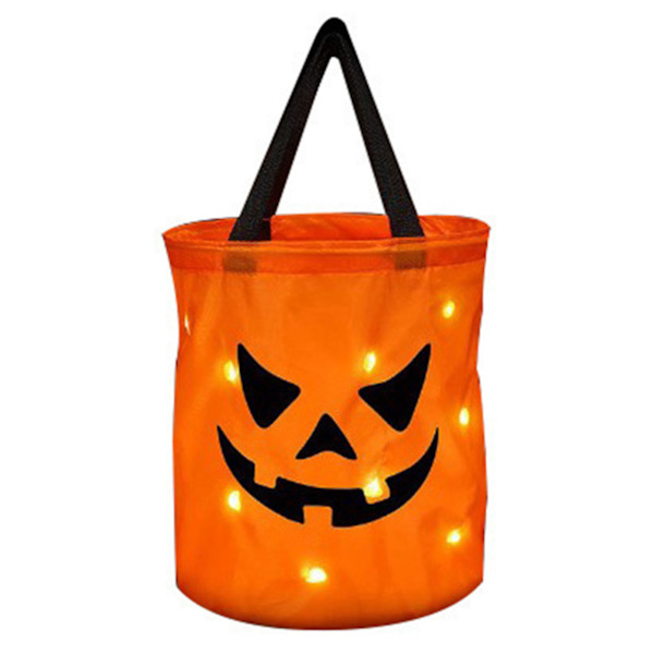 Halloween glödande pumpor Trick or Treat-väska Bärbar trasa Candys-påsar för barn Pojke Flicka Barn 1