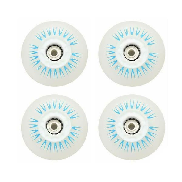 4st Flash Inline Skate Wheels 90A LED Lighting Skating Wheels 80 76 72 68 Blue 76mm