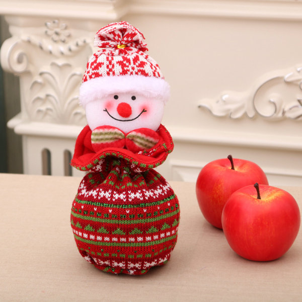 Julklapp docka påsar med dragsko Design Godis förvaringspåse Desktop heminredning Snowman