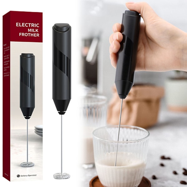 Hushålls elektrisk mjölkskummare Multipurpose Handmixer Bärbar visp Black