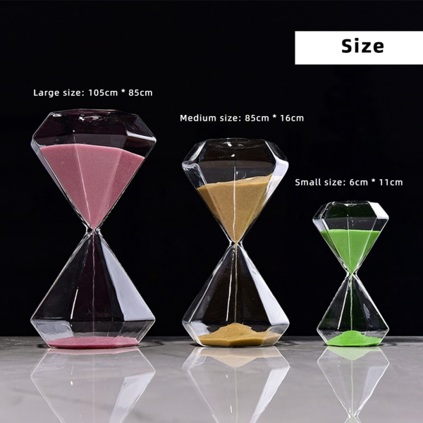 Glas timglas 5/15/30 minuter Timer Skrivbordsdekoration för kontor i hemmet Black 15 Minutes