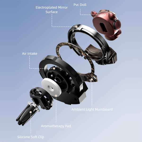 Bil Luftfrisker Ventilationsclips Med Stemmeaktiverede Rytmer LED Lys Bil Aromaterapi Diffuser Til Bil Interiør Dekoration Gu Long Xiang