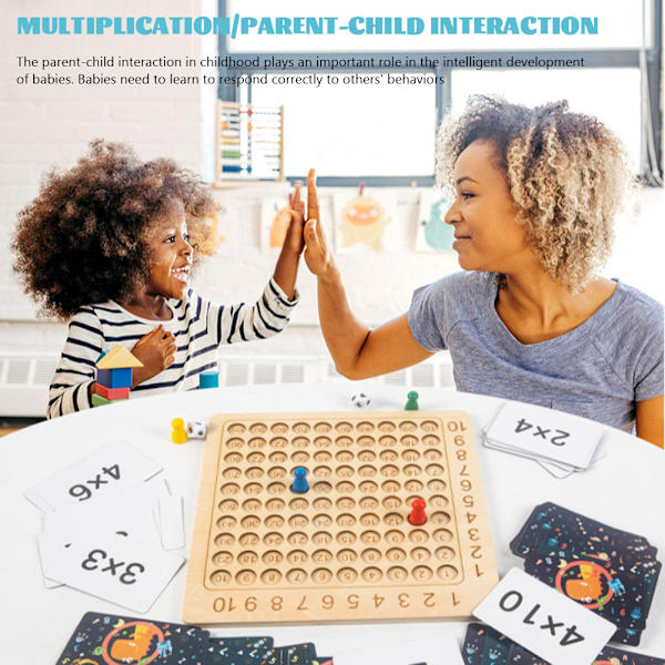 99 Multiplikation Bord Pedagogisk Träleksaker Matematik Brädspel för Barn