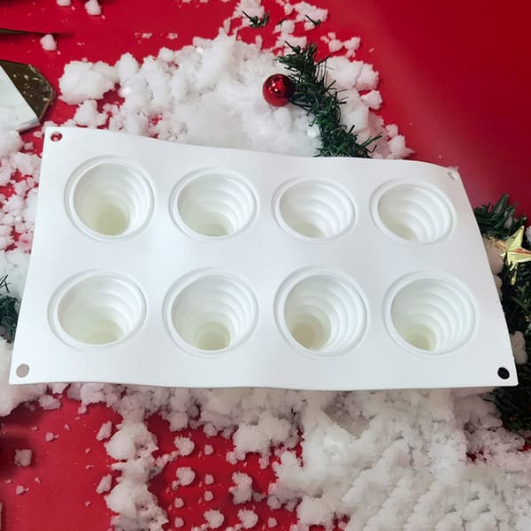 DIY Julkaka Silikon Stencil Endelad Julgransmousse Göra Julbakning Silikonstenciler Mallar 8 Even Cone Christmas Tree DG-123