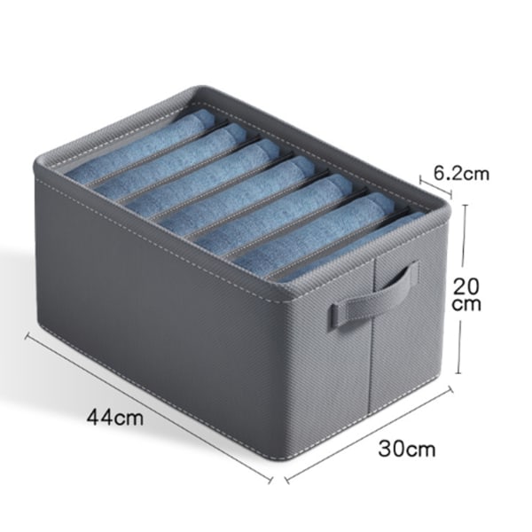 Garderob Förvaringslåda Byxor Skjorta Förvaringslåda Inbyggd PP-bräda Fack Kläder Finishing Box Large 7 Grid