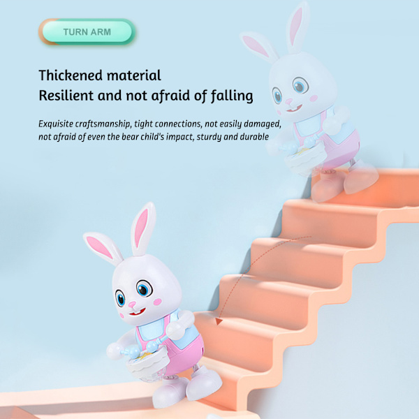 LED slår trummor Bunny Toys Ljudbar splittringsbeständig dans liten leksak för barn Drumming