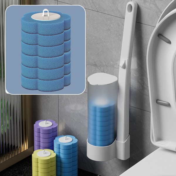 Tvätt gratis set Engångsplatsbesparande toalettrengöringsborste Hemstädmaterial C