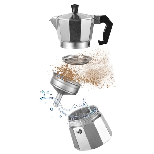 Spishäll i aluminium/rostfritt stål Espressobryggare Multifunktionell Moka-kaffekannor för hemmakök 300ml