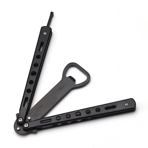 Butterfly Cutter Style Sked BBQ Tool Sked Gaffel Flasköppnare Vikbar Camping Vandring Grill Picknickredskap Spoon