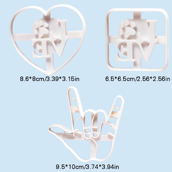 Cookie Cutter Stämpel Alla hjärtans dag Kärleksprägling Imponera pressande stencil Bakverktyg för kex gör-det-själv hantverk Square Heart