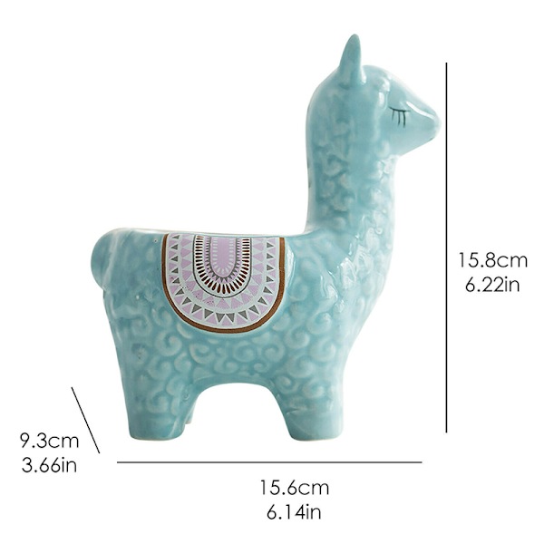 Unika djursuckulentkrukor Söta alpackasuckulentkrukor Heminredning för minisuckulentväxter Light Blue A
